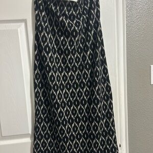 Black and White Patterned Women's Skirt